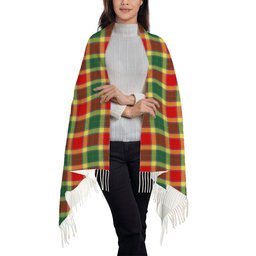 ScotsTee Shop Scottish Gibbs Modern Solf Tartan Plaid Tassel Winter Scarf