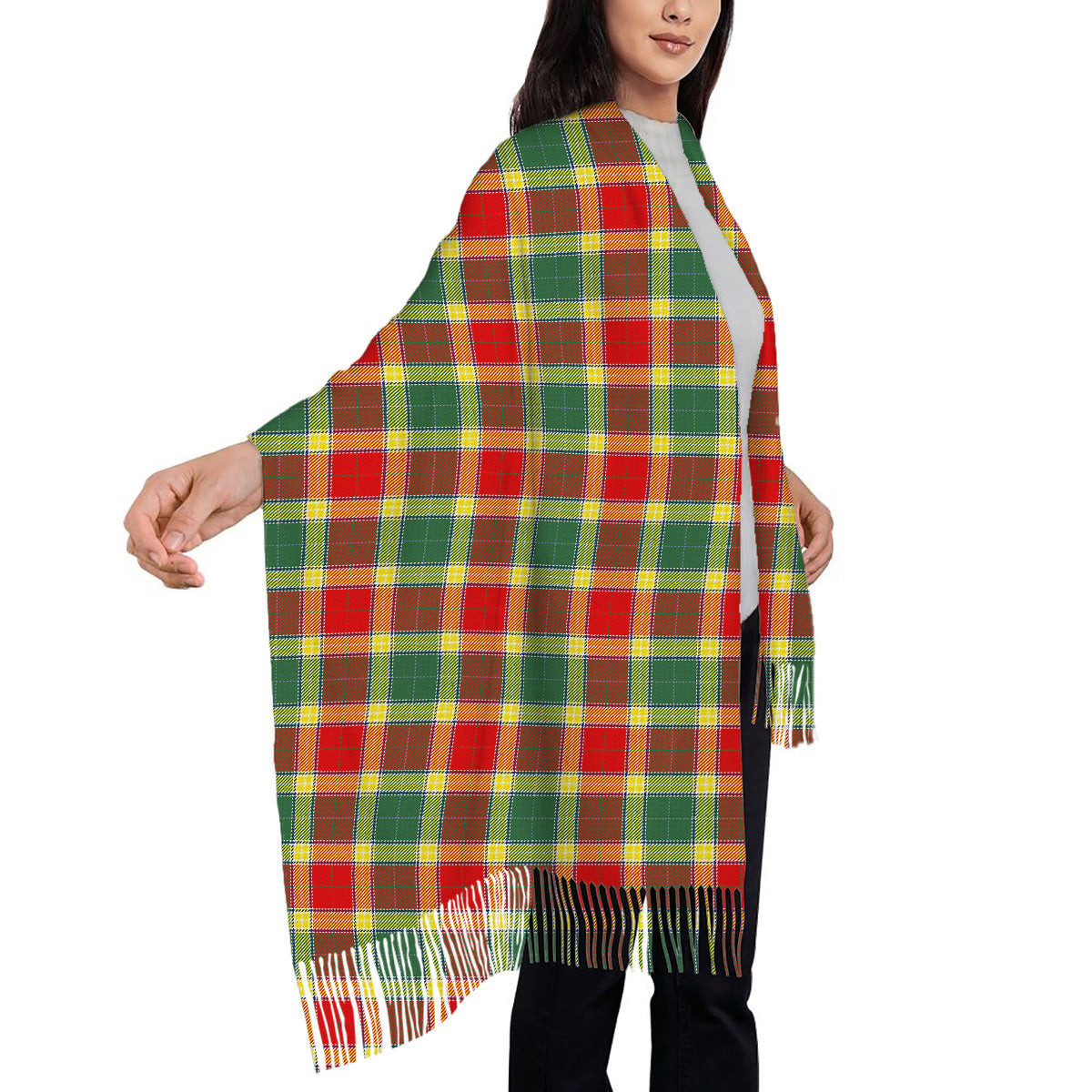 ScotsTee Shop Scottish Gibbs Modern Solf Tartan Plaid Tassel Winter Scarf