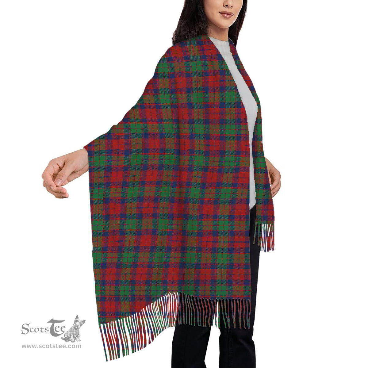 ScotsTee Shop Scottish Fraser of Altyre Modern Solf Tartan Plaid Tassel Winter Scarf