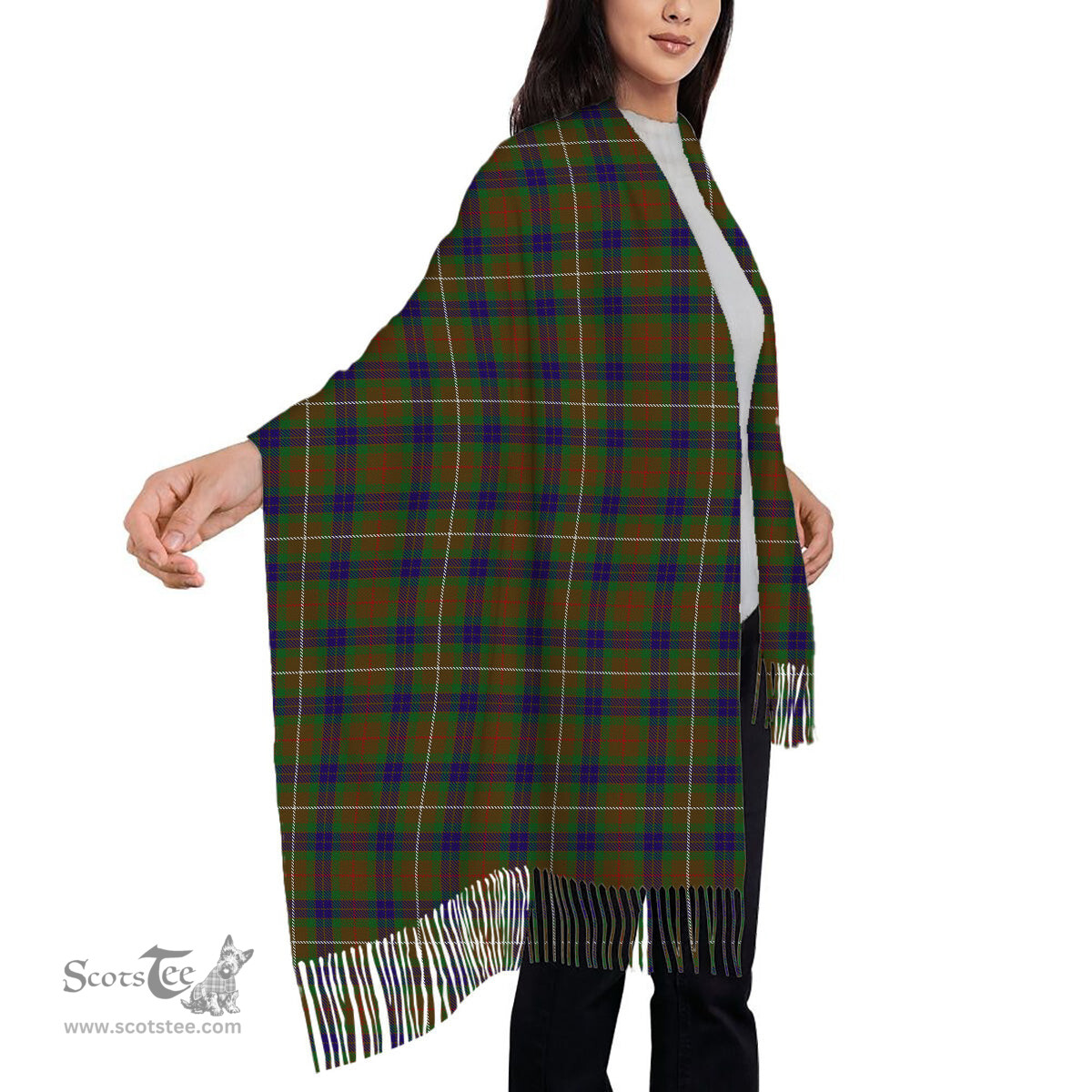 ScotsTee Shop Scottish Fraser Hunting Solf Tartan Plaid Tassel Winter Scarf