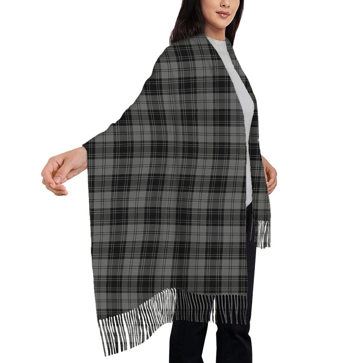 ScotsTee Shop Scottish Douglas Grey Vestiarium Scoticum Solf Tartan Plaid Tassel Winter Scarf