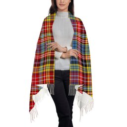 ScotsTee Shop Scottish Drummond of Strathallan Modern Solf Tartan Plaid Tassel Winter Scarf