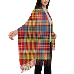 ScotsTee Shop Scottish Drummond of Strathallan Modern Solf Tartan Plaid Tassel Winter Scarf