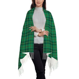 ScotsTee Shop Scottish Galloway Green Modern Solf Tartan Plaid Tassel Winter Scarf