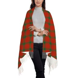 ScotsTee Shop Scottish Donald of the Isles Red Ancient Solf Tartan Plaid Tassel Winter Scarf