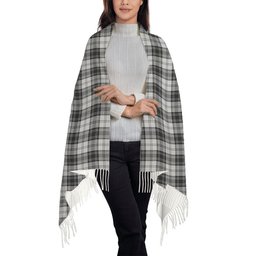 ScotsTee Shop Scottish Douglas Grey Modern Solf Tartan Plaid Tassel Winter Scarf