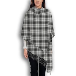 ScotsTee Shop Scottish Douglas Grey Modern Solf Tartan Plaid Tassel Winter Scarf