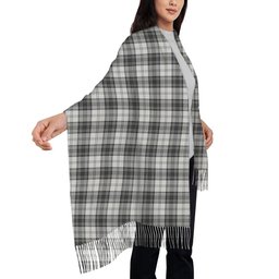 ScotsTee Shop Scottish Douglas Grey Modern Solf Tartan Plaid Tassel Winter Scarf