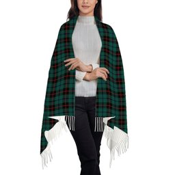 ScotsTee Shop Scottish Douglas Black Modern Solf Tartan Plaid Tassel Winter Scarf