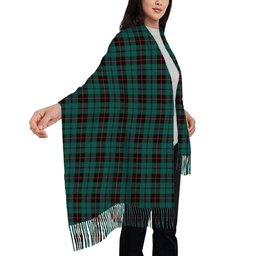 ScotsTee Shop Scottish Douglas Black Modern Solf Tartan Plaid Tassel Winter Scarf