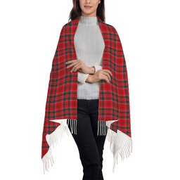ScotsTee Shop Scottish Dalziel Modern Solf Tartan Plaid Tassel Winter Scarf