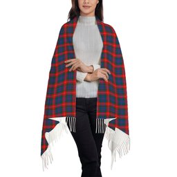 ScotsTee Shop Scottish Fraser of Lovat Modern Solf Tartan Plaid Tassel Winter Scarf