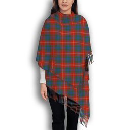ScotsTee Shop Scottish Fraser Gathering Red Ancient Solf Tartan Plaid Tassel Winter Scarf