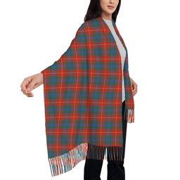 ScotsTee Shop Scottish Fraser Gathering Red Ancient Solf Tartan Plaid Tassel Winter Scarf