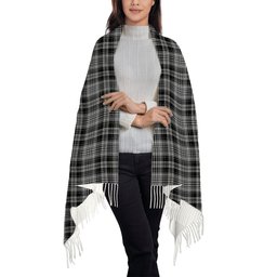 ScotsTee Shop Scottish Drummond Grey Modern Solf Tartan Plaid Tassel Winter Scarf