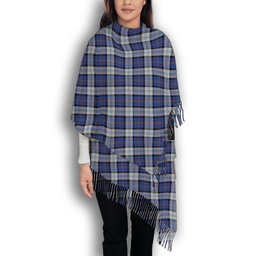 ScotsTee Shop Scottish Gillies Dress Blue Solf Tartan Plaid Tassel Winter Scarf