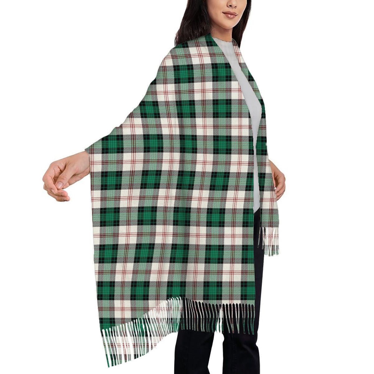 ScotsTee Shop Scottish Ross Arisaid Modern Solf Tartan Plaid Tassel Winter Scarf