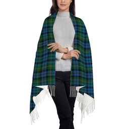 ScotsTee Shop Scottish Stevenson Hunting Red Stripe Solf Tartan Plaid Tassel Winter Scarf