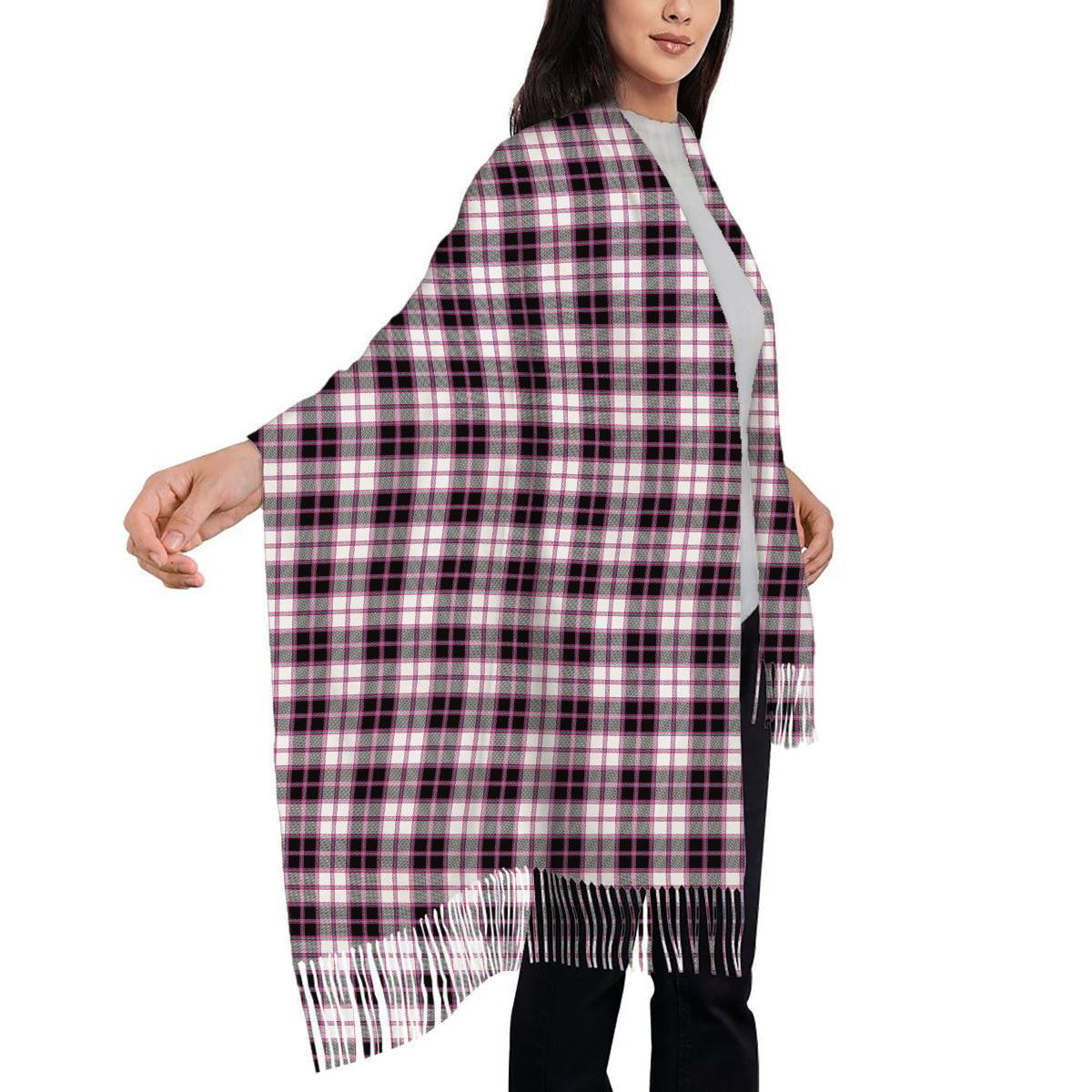 ScotsTee Shop Scottish McPherson Hunting Modern Solf Tartan Plaid Tassel Winter Scarf