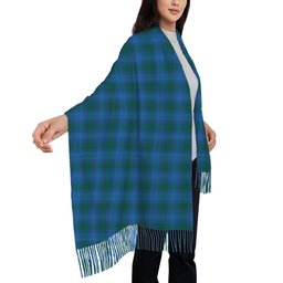 ScotsTee Shop Scottish Sutherland Hunting Modern Solf Tartan Plaid Tassel Winter Scarf