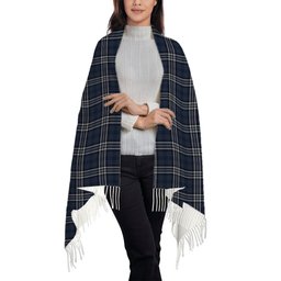 ScotsTee Shop Scottish Navy Formal Dress Solf Tartan Plaid Tassel Winter Scarf