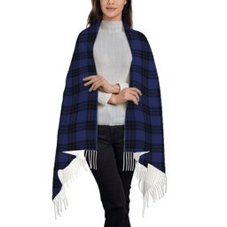ScotsTee Shop Scottish MacKay Blue #02 Solf Tartan Plaid Tassel Winter Scarf