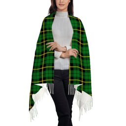 ScotsTee Shop Scottish Wallace Hunting Green Solf Tartan Plaid Tassel Winter Scarf