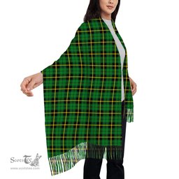 ScotsTee Shop Scottish Wallace Hunting - Green Solf Tartan Plaid Tassel Winter Scarf