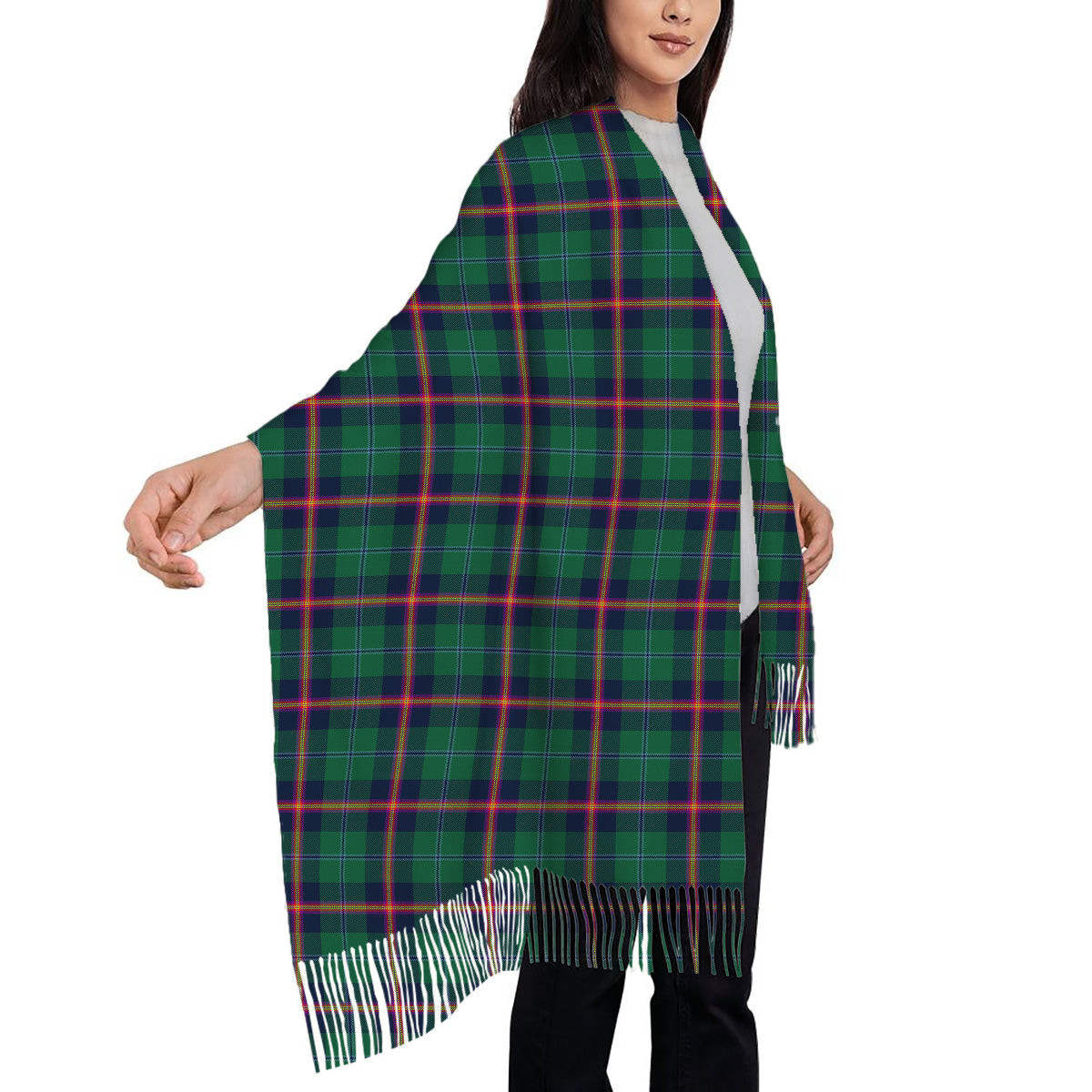 ScotsTee Shop Scottish Young Modern Clan Solf Tartan Plaid Tassel Winter Scarf