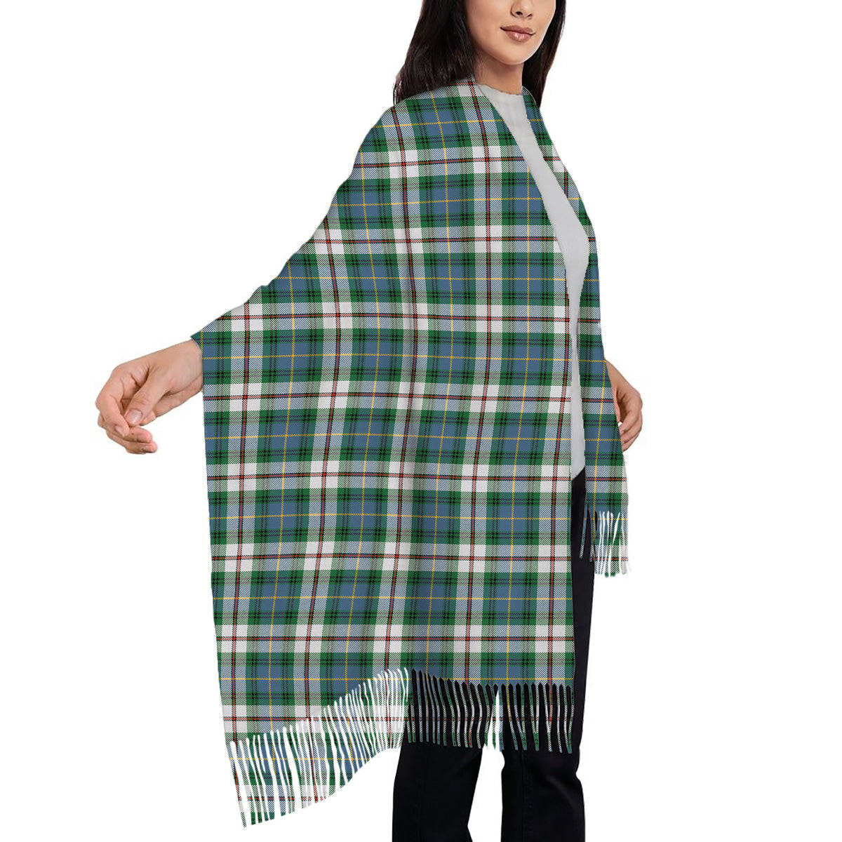 ScotsTee Shop Scottish MacLeod Of Californian Ancient Solf Tartan Plaid Tassel Winter Scarf