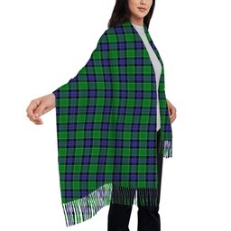 ScotsTee Shop Scottish Graham of Menteith Modern Solf Tartan Plaid Tassel Winter Scarf