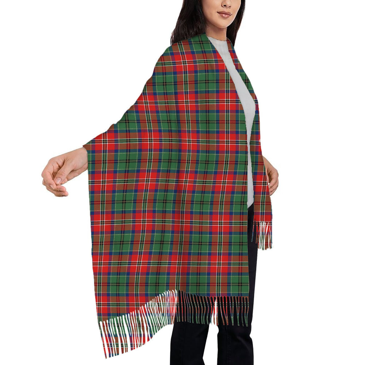 ScotsTee Shop Scottish MacCulloch Modern Solf Tartan Plaid Tassel Winter Scarf