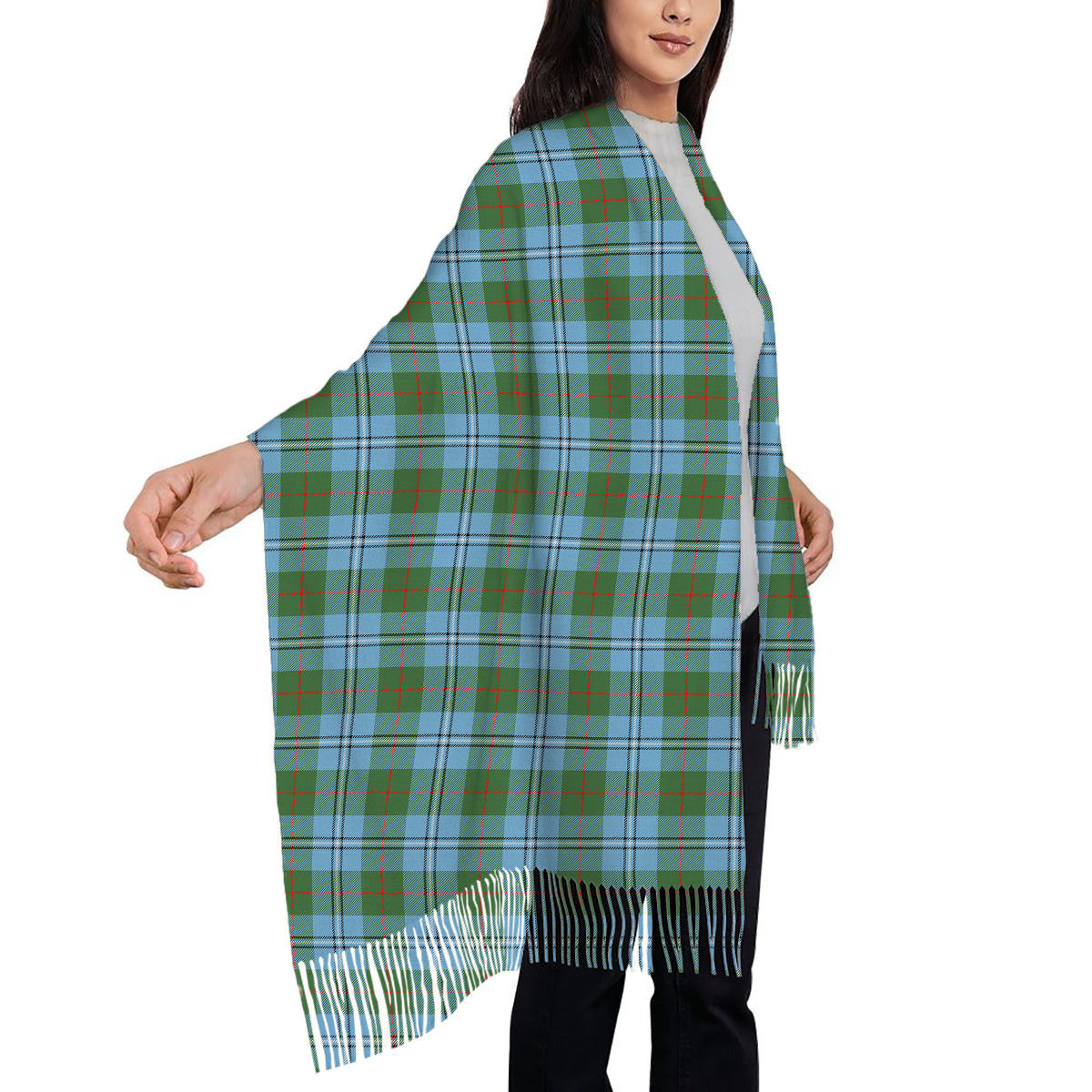 ScotsTee Shop Scottish Irvine of Glentulchan Modern Solf Tartan Plaid Tassel Winter Scarf