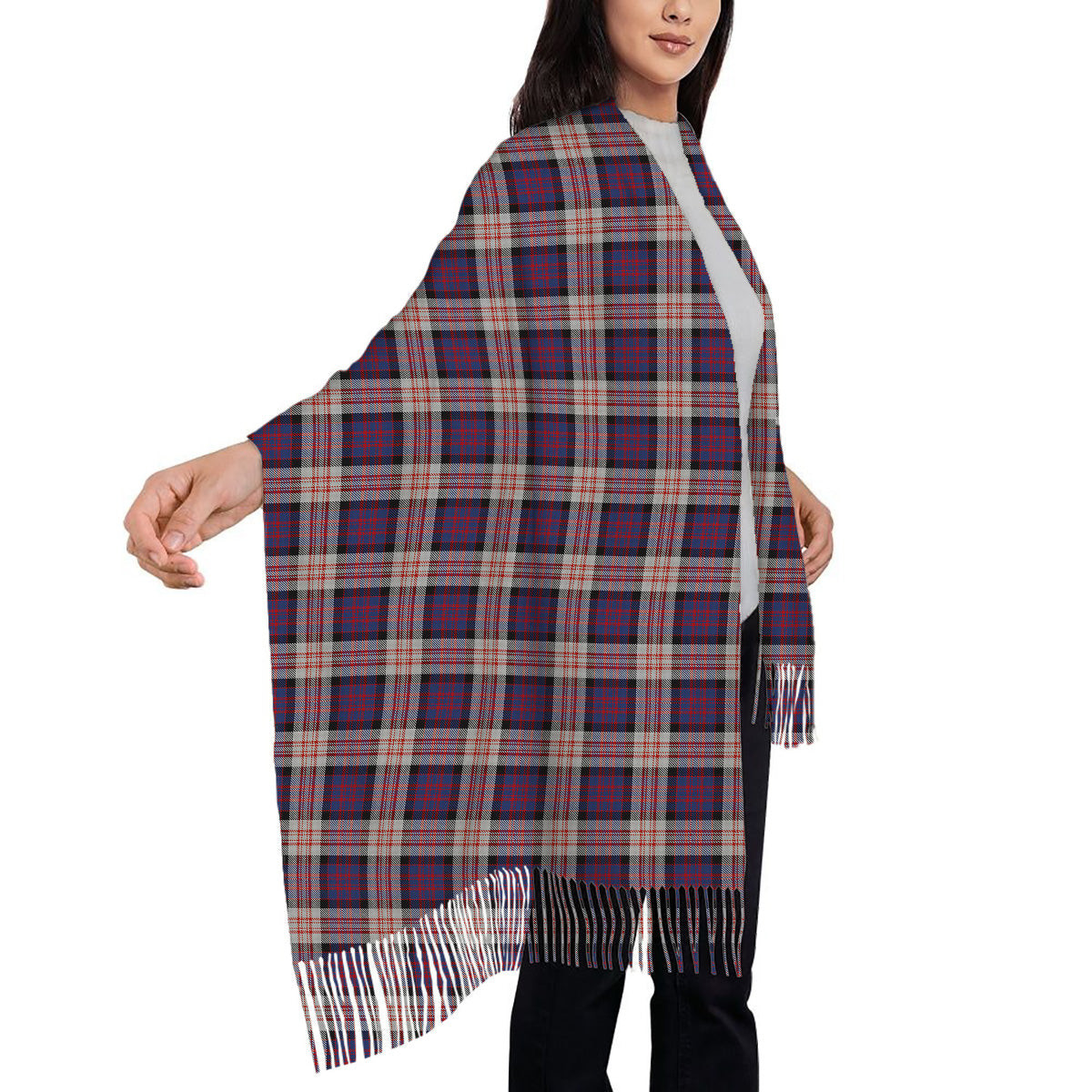 ScotsTee Shop Scottish MacDonald Pattern of Plaids Solf Tartan Plaid Tassel Winter Scarf