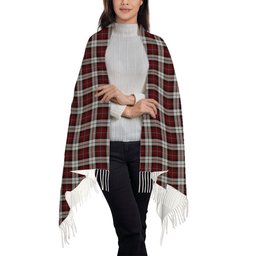 ScotsTee Shop Scottish McCandlish Arisaid Red Solf Tartan Plaid Tassel Winter Scarf