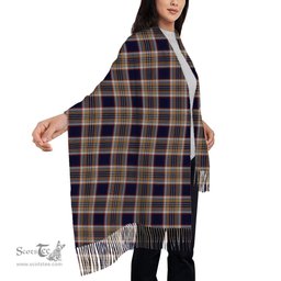 ScotsTee Shop Scottish Stewart Navy Solf Tartan Plaid Tassel Winter Scarf