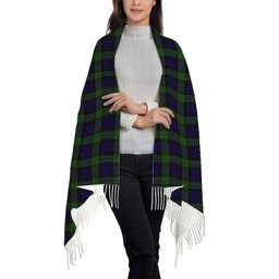 ScotsTee Shop Scottish Nicolson Green Hunting Solf Tartan Plaid Tassel Winter Scarf