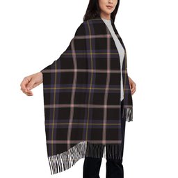 ScotsTee Shop Scottish Navy Dress Blue Solf Tartan Plaid Tassel Winter Scarf