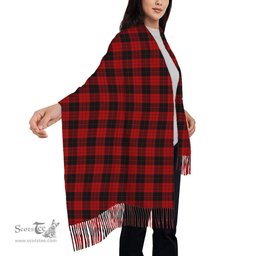 ScotsTee Shop Scottish MacLeod Black and Red Solf Tartan Plaid Tassel Winter Scarf