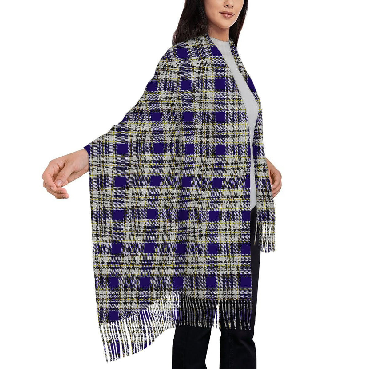 ScotsTee Shop Scottish Livingstone Dress Solf Tartan Plaid Tassel Winter Scarf