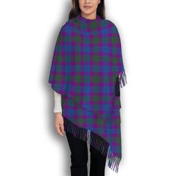 ScotsTee Shop Scottish Lang Modern Clan Solf Tartan Plaid Tassel Winter Scarf