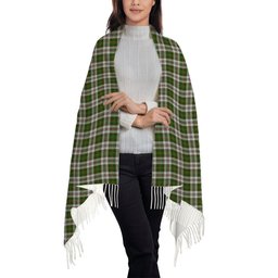 ScotsTee Shop Scottish Hay White Dress Solf Tartan Plaid Tassel Winter Scarf