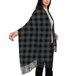 ScotsTee Shop Scottish Stewart Mourning Originaux Modern Clan Solf Tartan Plaid Tassel Winter Scarf