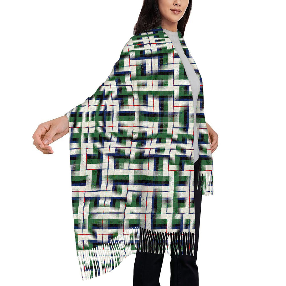 ScotsTee Shop Scottish Macnaghten Dress Modern Solf Tartan Plaid Tassel Winter Scarf