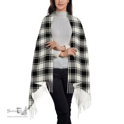 ScotsTee Shop Scottish MacFie Black & White Ancient Solf Tartan Plaid Tassel Winter Scarf