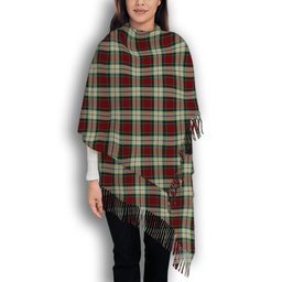 ScotsTee Shop Scottish Rose White Dress Solf Tartan Plaid Tassel Winter Scarf