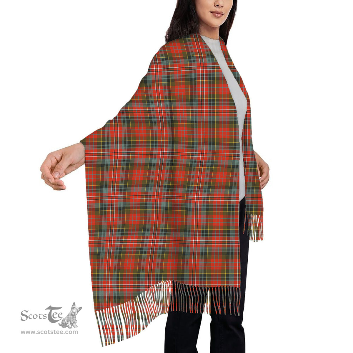ScotsTee Shop Scottish McPherson Weathered Solf Tartan Plaid Tassel Winter Scarf