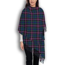 ScotsTee Shop Scottish Pitcairn Hunting Modern Solf Tartan Plaid Tassel Winter Scarf