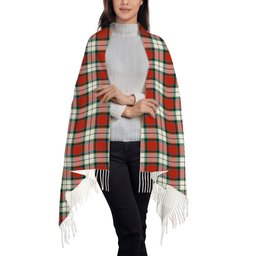 ScotsTee Shop Scottish Rose Dress Ancient Solf Tartan Plaid Tassel Winter Scarf