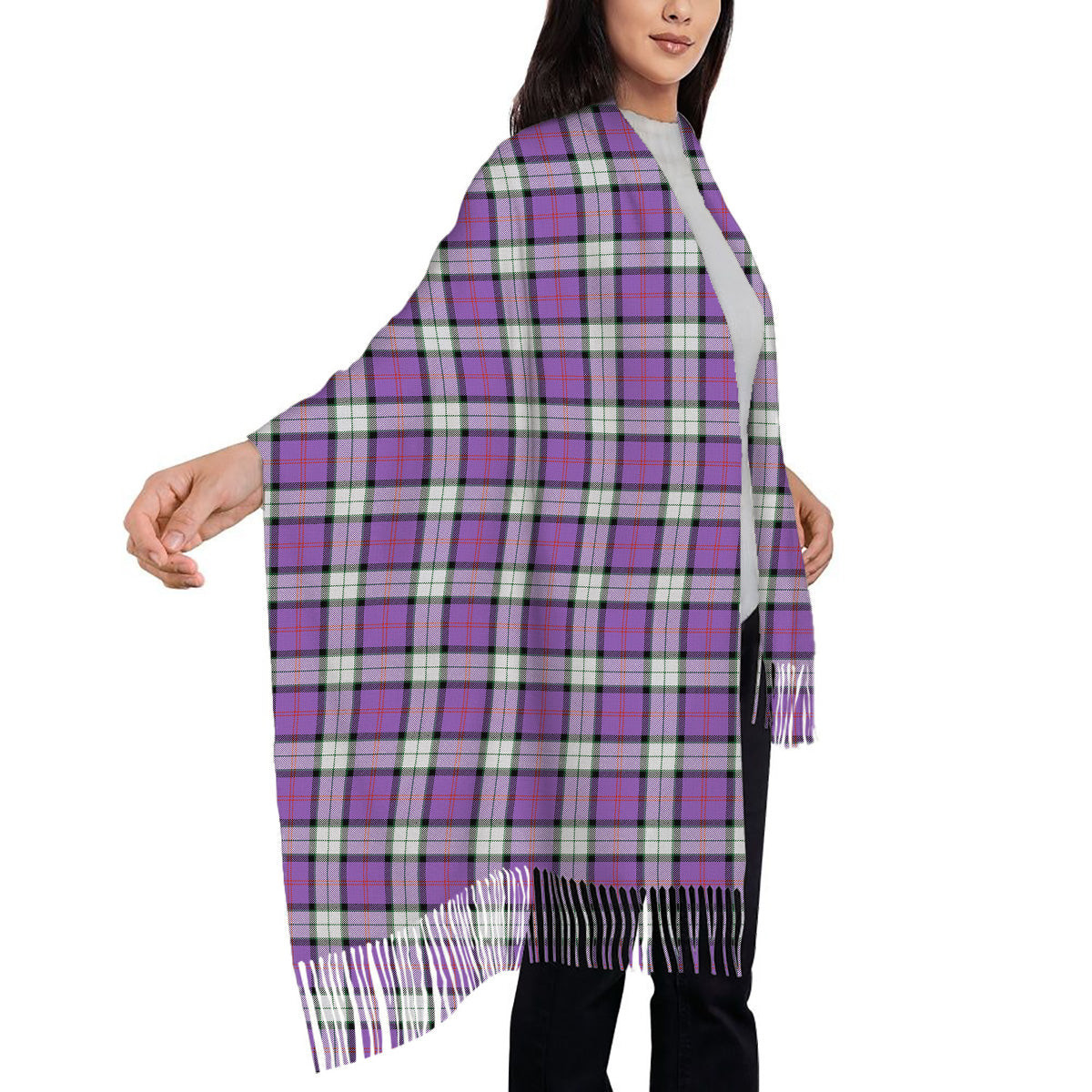 ScotsTee Shop Scottish Sinclair Dress (Dance) Ancient Clan Solf Tartan Plaid Tassel Winter Scarf